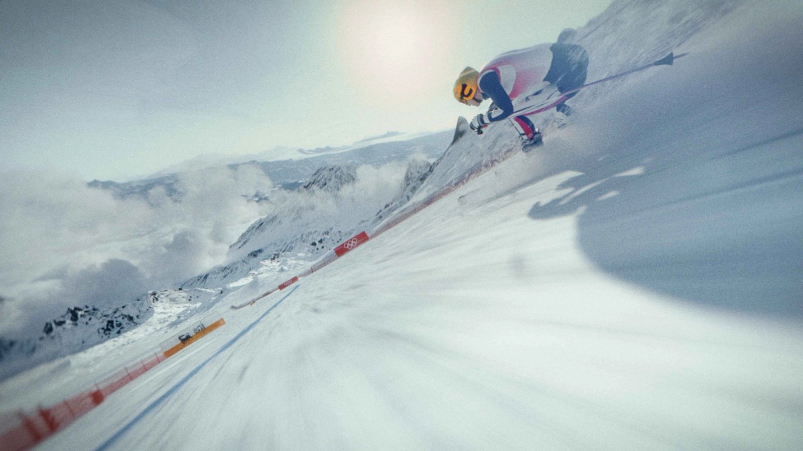 Speed-skating start — practical-feel light, full CG environment